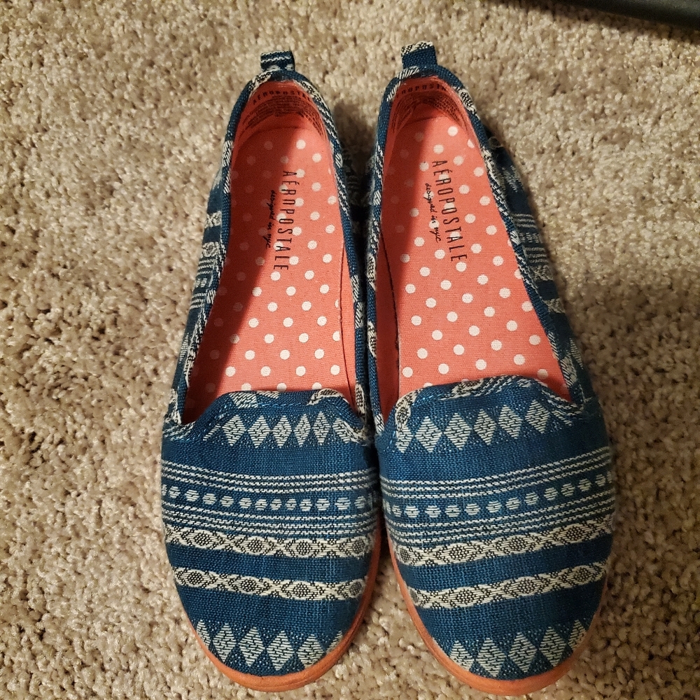 Slip On Canvas Tribal Print Shoes